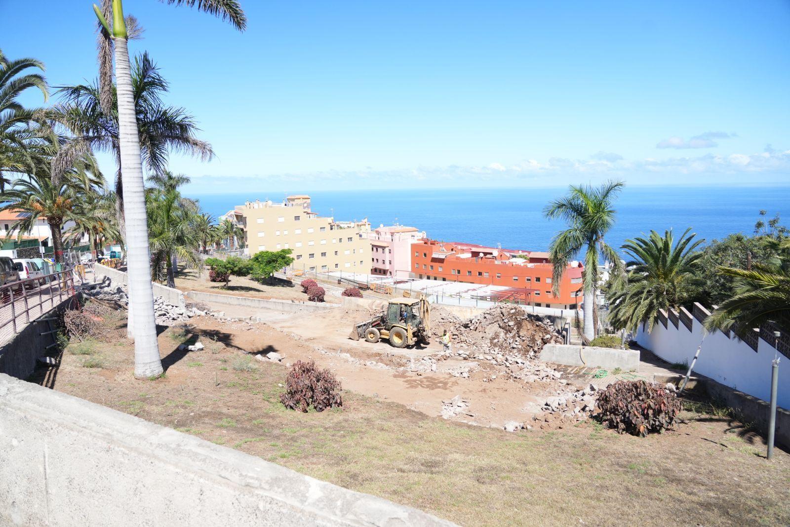 Avanzan las obras de remodelación en el parque Mencey Bencomo, en Santa Úrsula