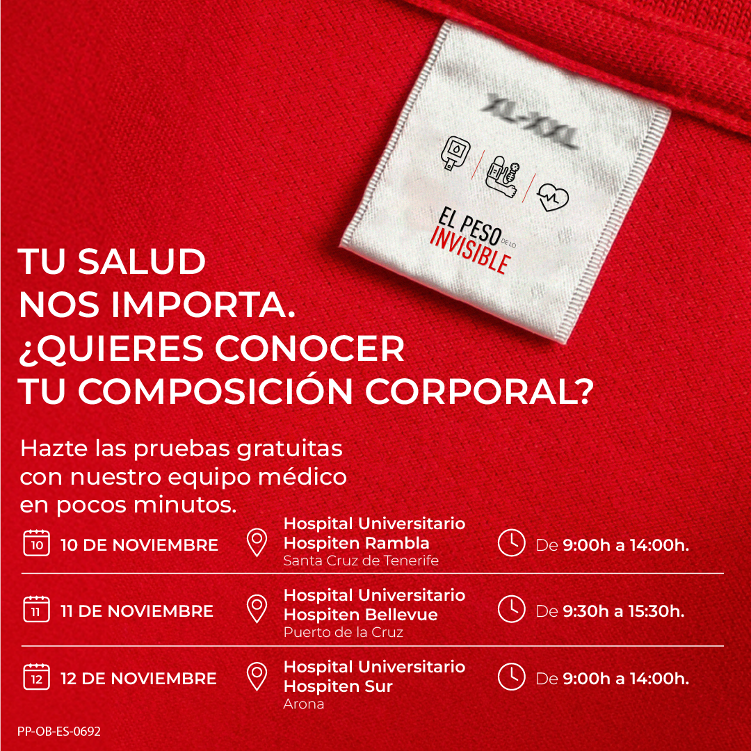 Hospiten realizará pruebas gratuitas de composición corporal para concienciar sobre la obesidad